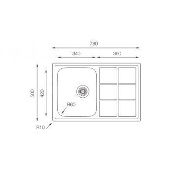 Кухонная мойка TopZero LTL780.500.GT8K
