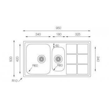 Кухонная мойка TopZero LTP950.500.15.GT8K