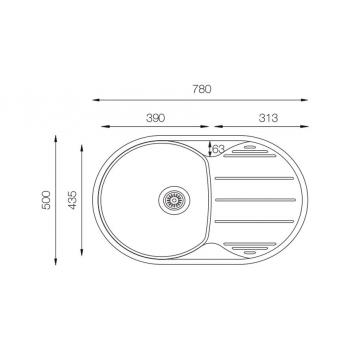 Кухонная мойка TopZero ELL780.500.GT8K
