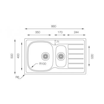 кухонная мойка TopZero HYL860.500.15.GT8K