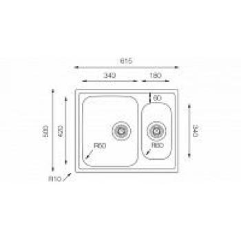 Кухонная мойка TopZero LTP615.500.15.GT8K