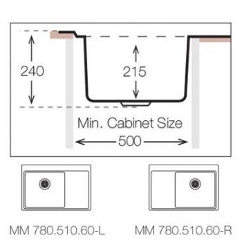 Кухонная мойка TopZero MM780.510.60.GT10K R