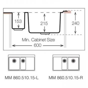 Кухонная мойка TopZero MM860.15.510.GT10K R