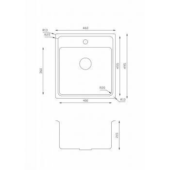 Кухонная мойка TopZero ColorX TNL 550 MATT TITAN