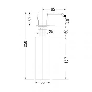 дозатор для жидкого мыла TopZero TPZ 112 SS, под нержавейку
