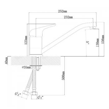 кухонный смеситель TopZero WIX 201 CR