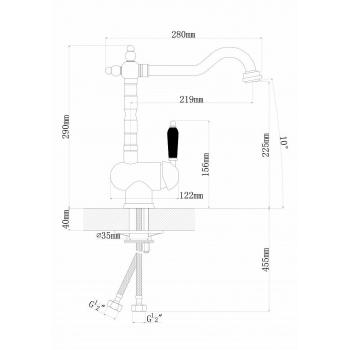 Смеситель Ода FL цвет черный, (РОССИЯ)