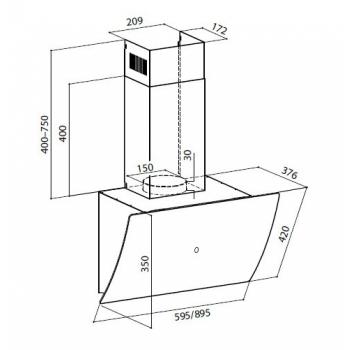 LEX PLAZA GS 600 WHITE вытяжка