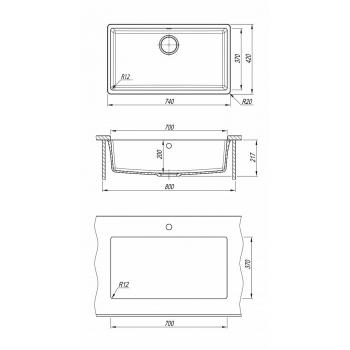 ВЕГА 700 мойка цвет антрацит