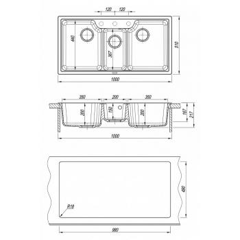 ЮЛИЯ мойка цвет шампань