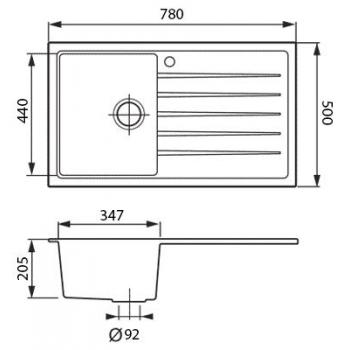 Кухонная мойка TopZero Juliet Smoke