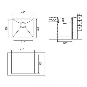 Кухонная мойка TopZero Gisele Smoke