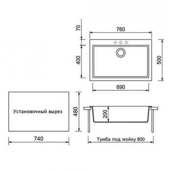 Кухонная мойка TopZero Gretta Ground