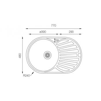 Кухонная мойка TopZero (wellinox) FAL 770.480-GT6K