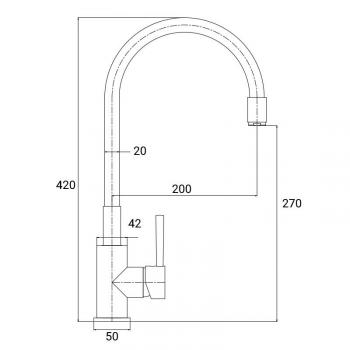 Кухонный смеситель TopZero TPZ 204 CR