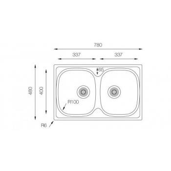 Кухонная мойка TopZero (wellinox) CLM 780.480.20 - GT6K