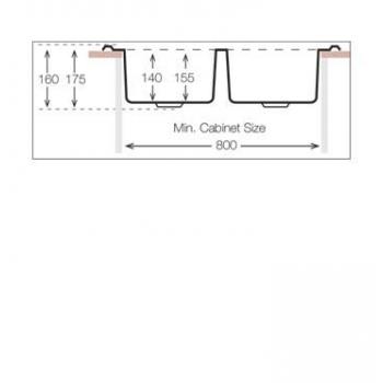 Кухонная мойка TopZero (wellinox) CLM 780.480.20 - GT6K