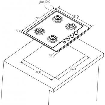 CANDY варочная поверхность газ. CHG6BF4WPBB