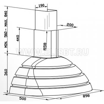 Вытяжка Брио 900 (неокрашеная) 900м3