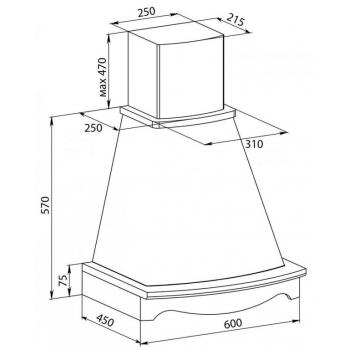 Вытяжка Маргарита 600 мощ 900 БУК/АПЕЛЬСИНОВАЯ КОРКА
