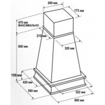 Вытяжка Пента 600 мощ.900 БУК/СЕРО-ЗОЛОТИСТЫЙ