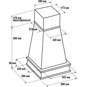 Вытяжка Пента 600 мощ.900 ДУБ/СЕРО-ЗОЛОТИСТЫЙ