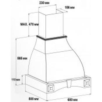 Вытяжка ЭПОХА 600 ППУ мощ.900 ДУБ/СЛОНОВАЯ КОСТЬ